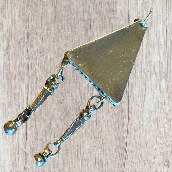 VTG Silver Pendant Middle Eastern Afghan Bedouin Tribal Triangle and Gemstones - Picture 3 of 16